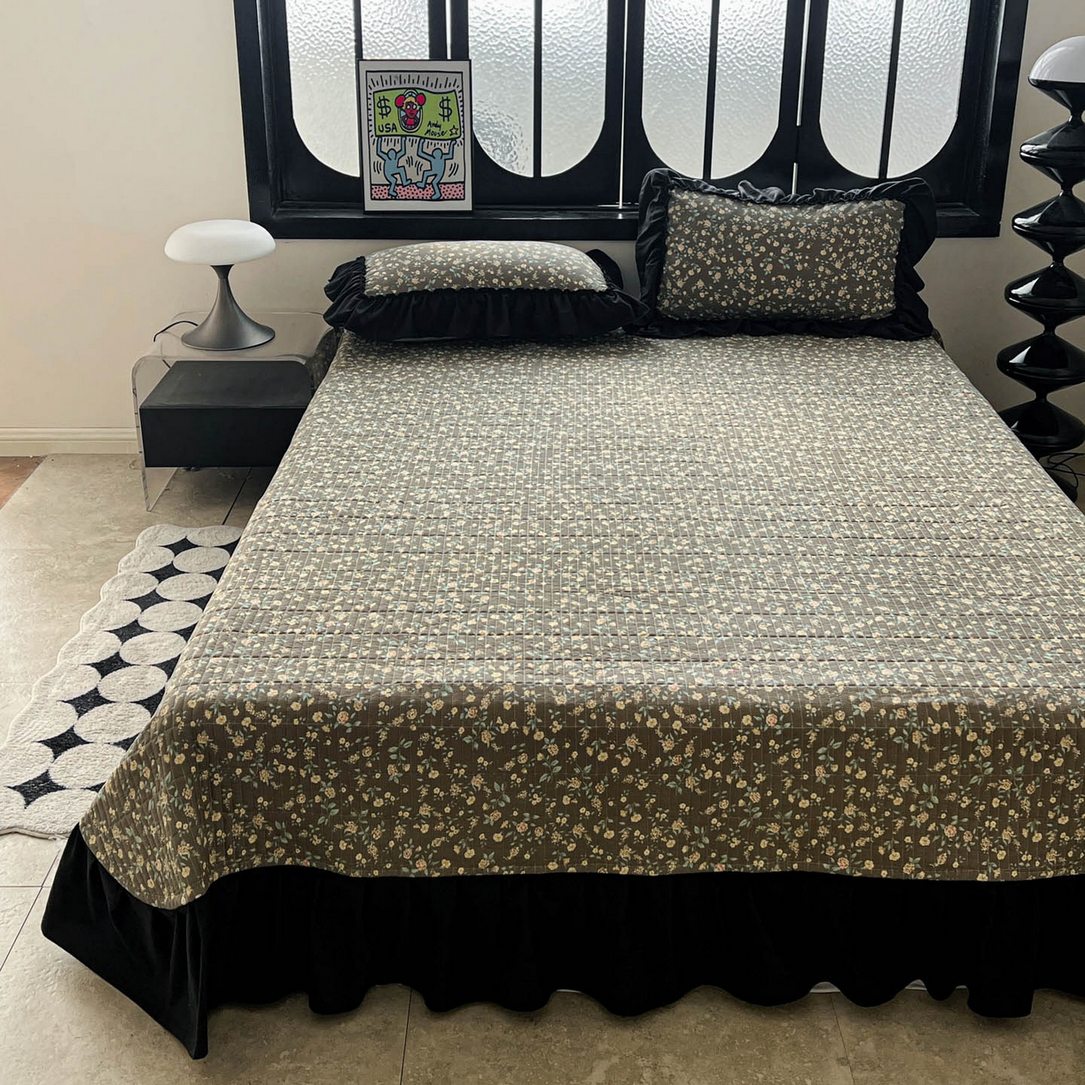 91家纺网 家纺一手货源 找家纺 富米莱单品馆 2026新款法式赫本风大花边A类古法仿棉云感纱单品床盖 知否