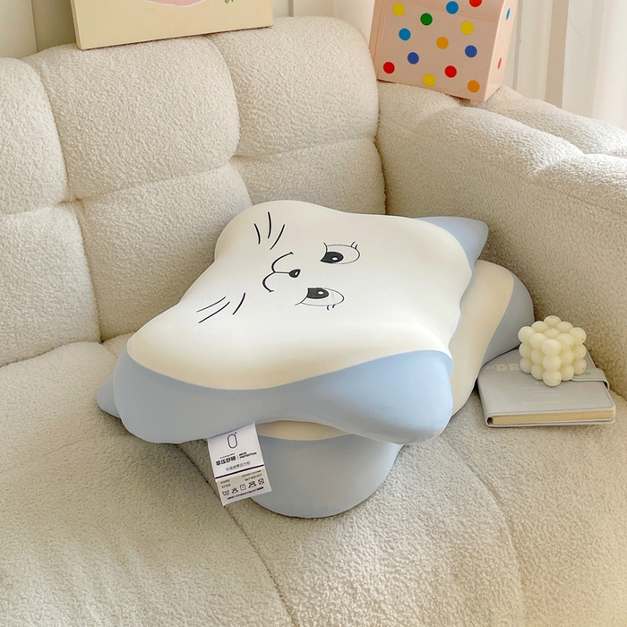 91家纺网 家纺一手货源 找家纺 她喜爱枕芯 2026新款零压记忆猫咪枕枕头枕芯 蓝色