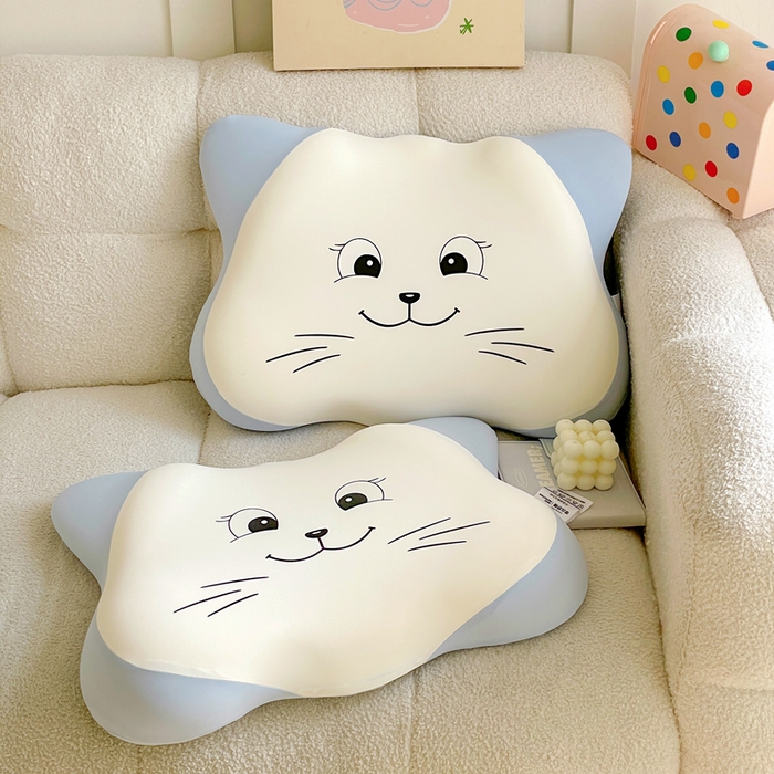 91家纺网 家纺一手货源 找家纺 她喜爱枕芯 2026新款零压记忆猫咪枕枕头枕芯 蓝色