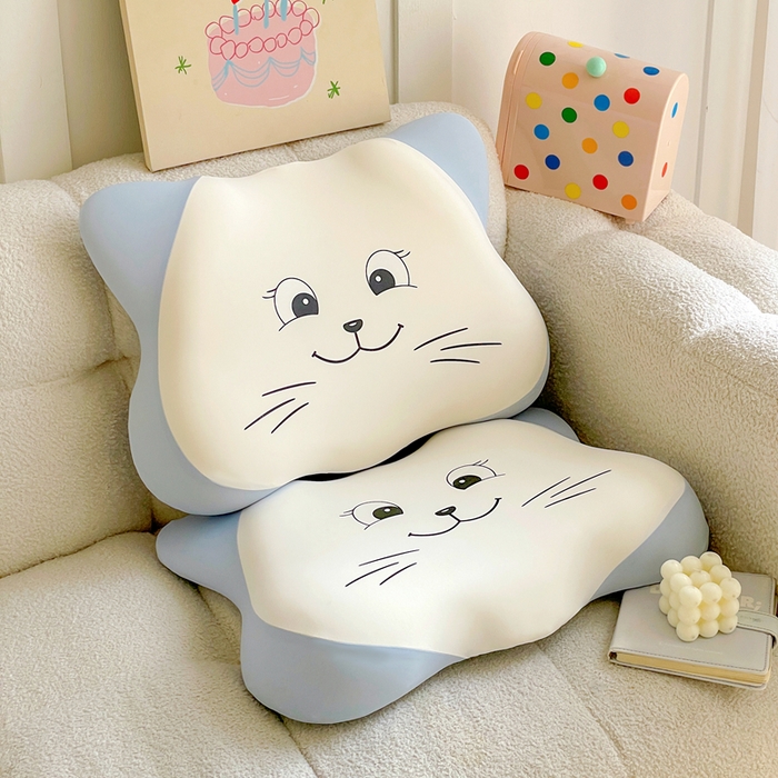 91家纺网 家纺一手货源 找家纺 她喜爱枕芯 2026新款零压记忆猫咪枕枕头枕芯 蓝色