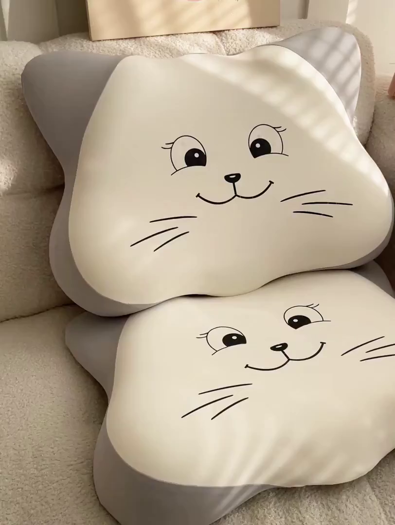 91家纺网 家纺一手货源 找家纺 她喜爱枕芯 2026新款零压记忆猫咪枕枕头枕芯 灰色