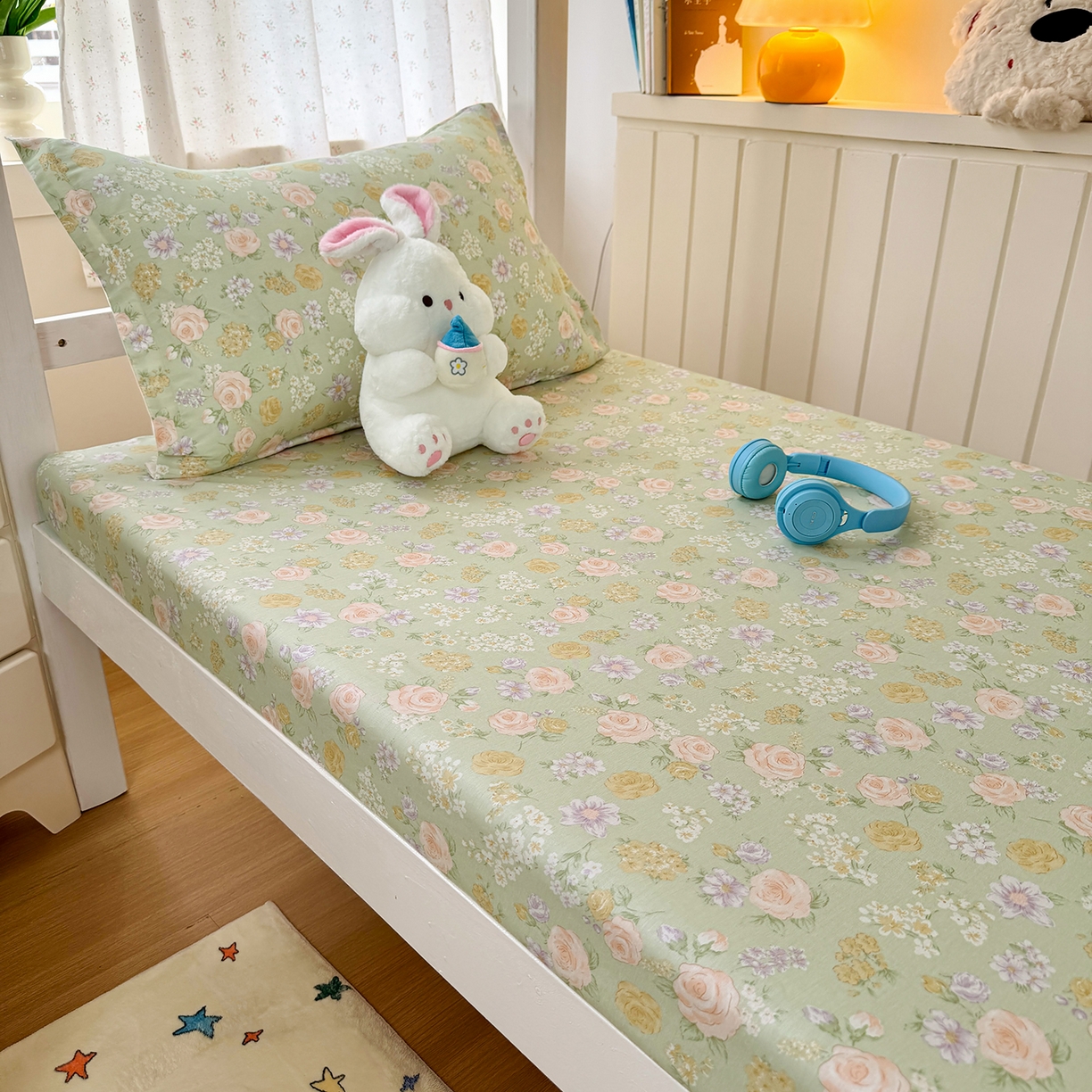 91家纺网 家纺一手货源 找家纺 （总）尚帛 2026新款全棉品质喷气印花爆款四件套 多规格套件 单品系列-学生款单床笠