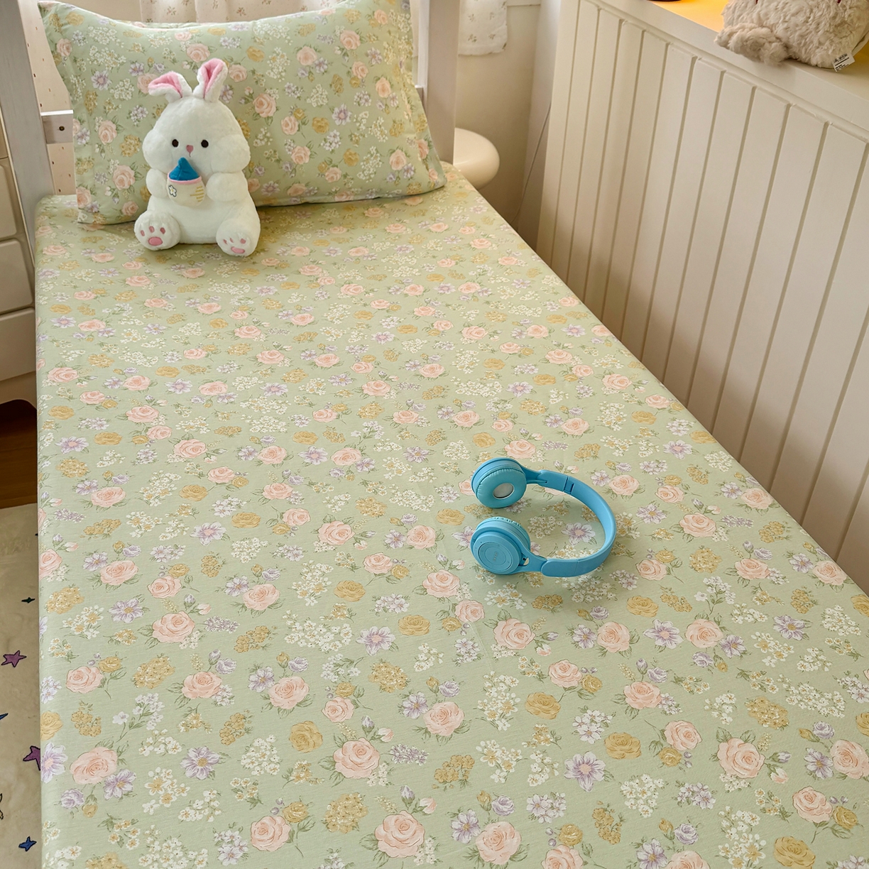 91家纺网 家纺一手货源 找家纺 （总）尚帛 2026新款全棉品质喷气印花爆款四件套 多规格套件 单品系列-学生款单床笠