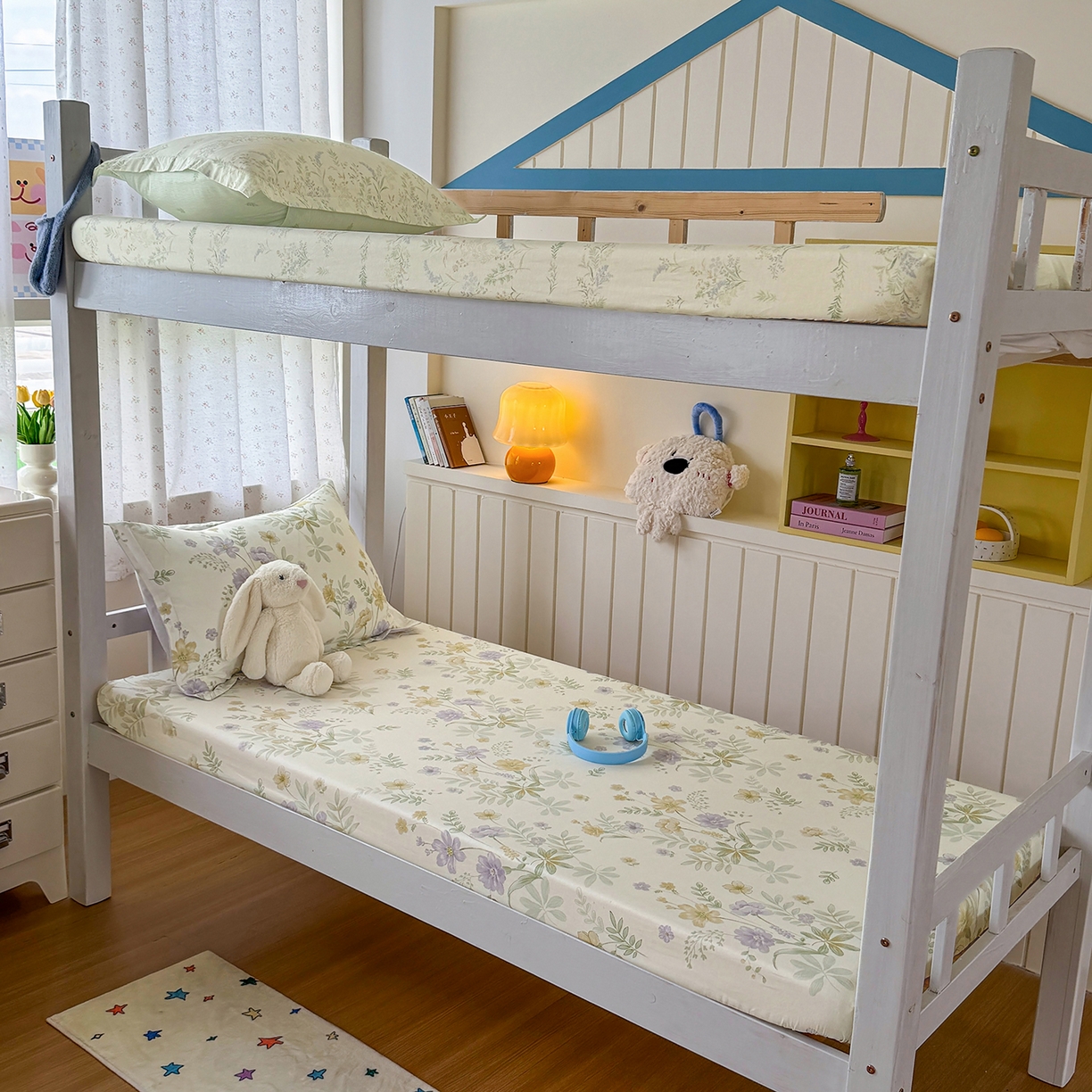 91家纺网 家纺一手货源 找家纺 尚帛 2026新款全棉品质喷气印花爆款四件套 多规格套件 单品系列-学生款单床笠 爱的花海