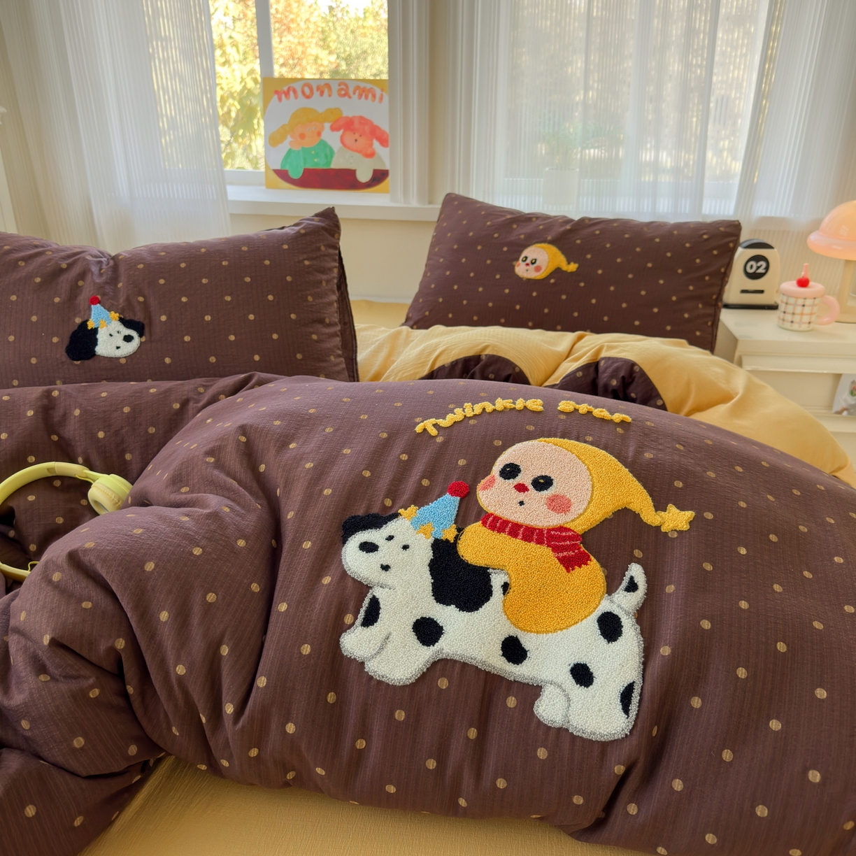 91家纺网 家纺一手货源 找家纺 （总）奈颜 2026新款超柔水洗皱皱棉毛巾绣四件套