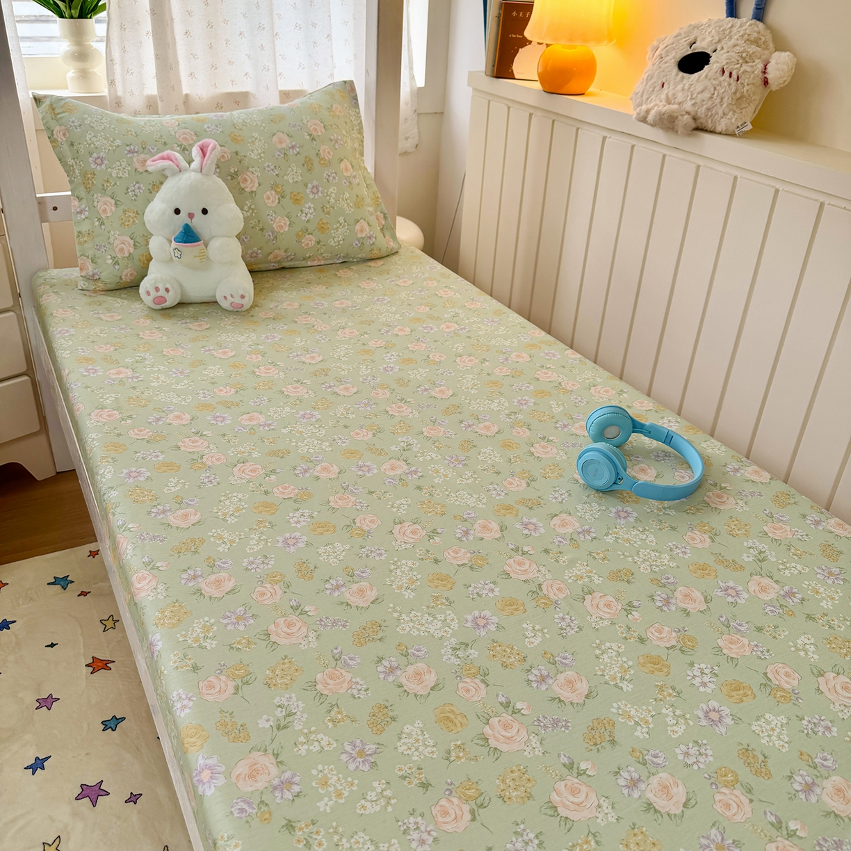 91家纺网 家纺一手货源 找家纺 （总）尚帛 2026新款全棉品质喷气印花爆款四件套 多规格套件 单品系列-学生款单床笠