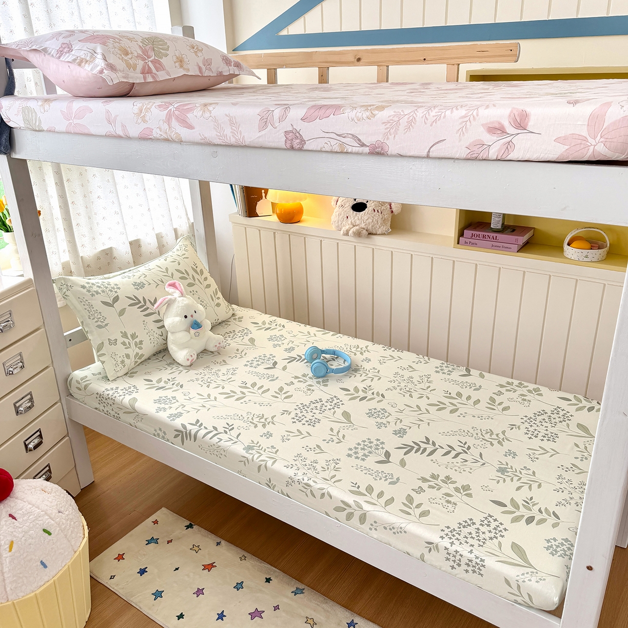 91家纺网 家纺一手货源 找家纺 尚帛 2026新款全棉品质喷气印花爆款四件套 多规格套件 单品系列-学生款单床笠 叶之恋