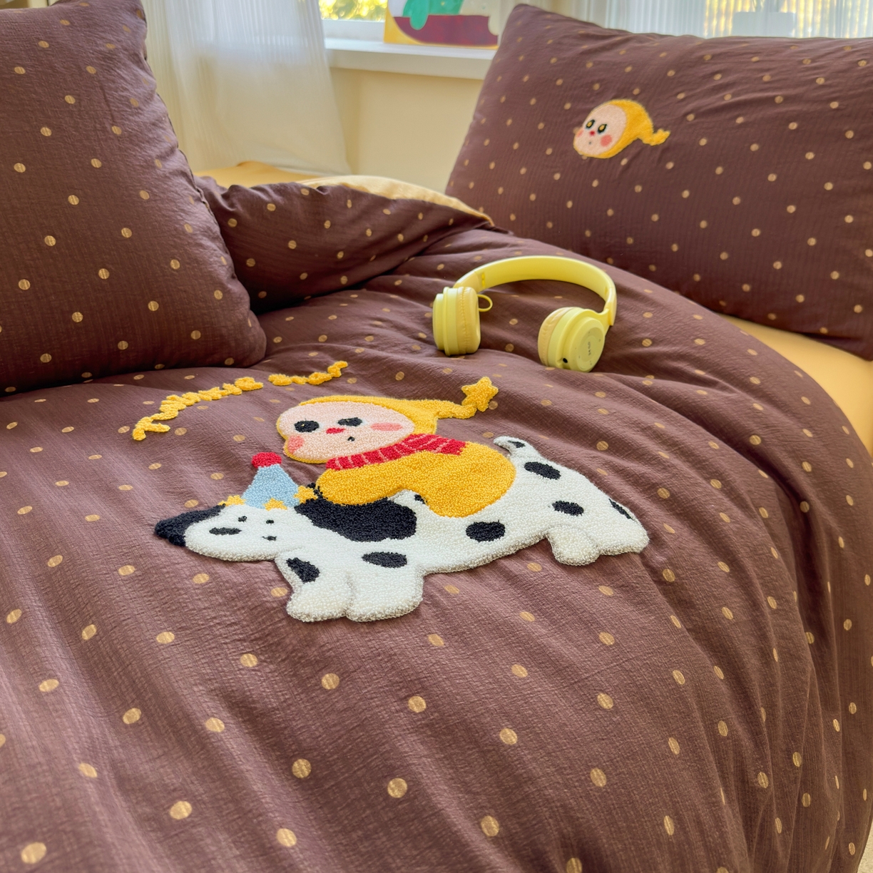 91家纺网 家纺一手货源 找家纺 （总）奈颜 2026新款超柔水洗皱皱棉毛巾绣四件套