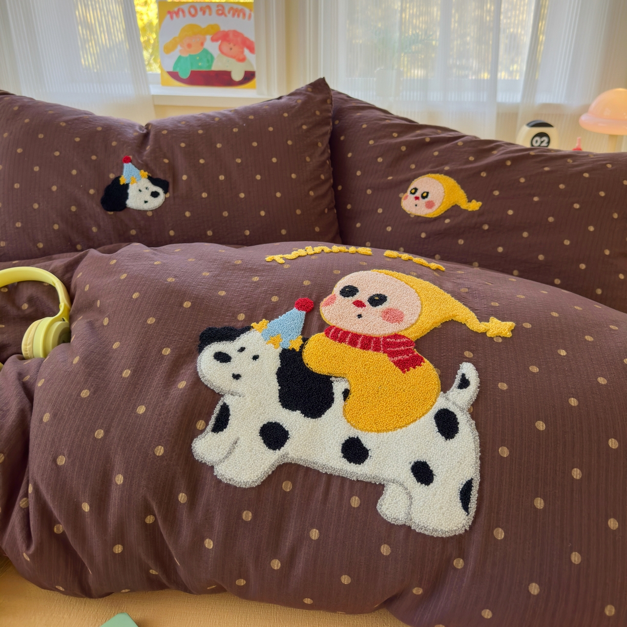 91家纺网 家纺一手货源 找家纺 （总）奈颜 2026新款超柔水洗皱皱棉毛巾绣四件套