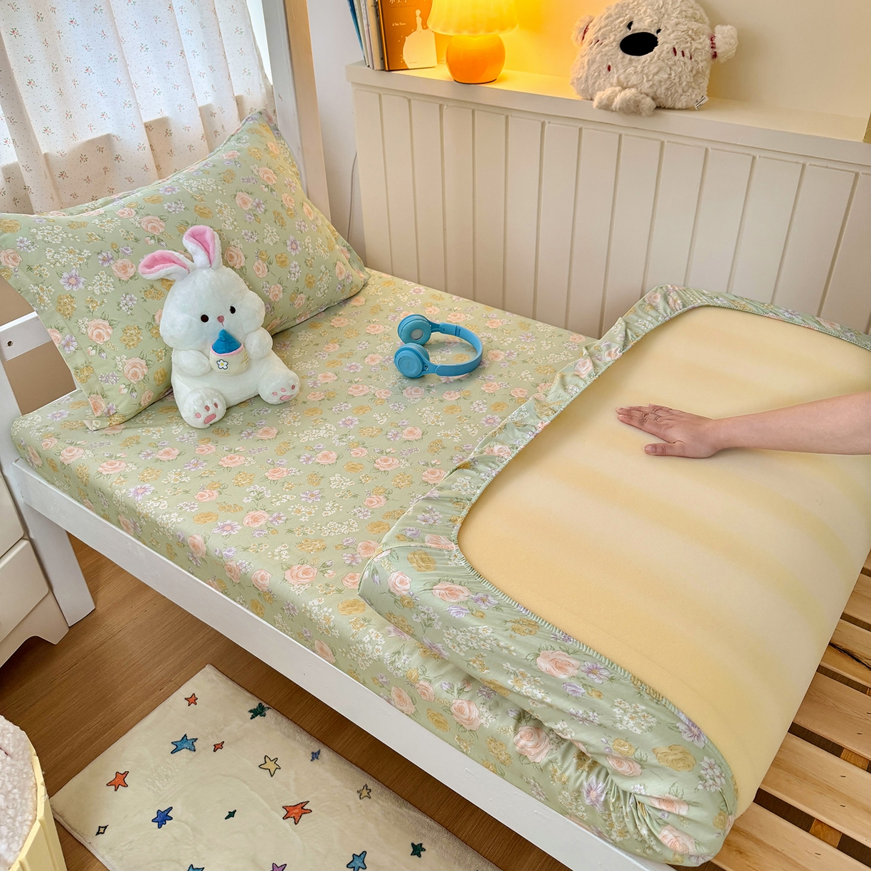 91家纺网 家纺一手货源 找家纺 （总）尚帛 2026新款全棉品质喷气印花爆款四件套 多规格套件 单品系列-学生款单床笠