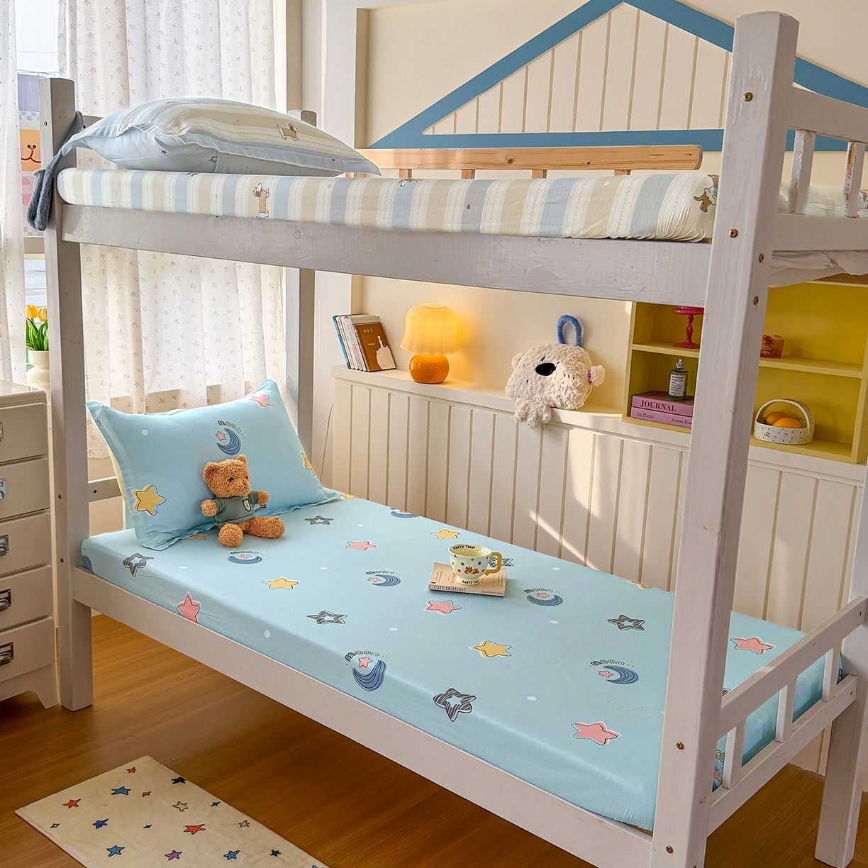 91家纺网 家纺一手货源 找家纺 （总）尚帛 2026新款全棉品质喷气印花爆款四件套 多规格套件 单品系列-学生款单床笠