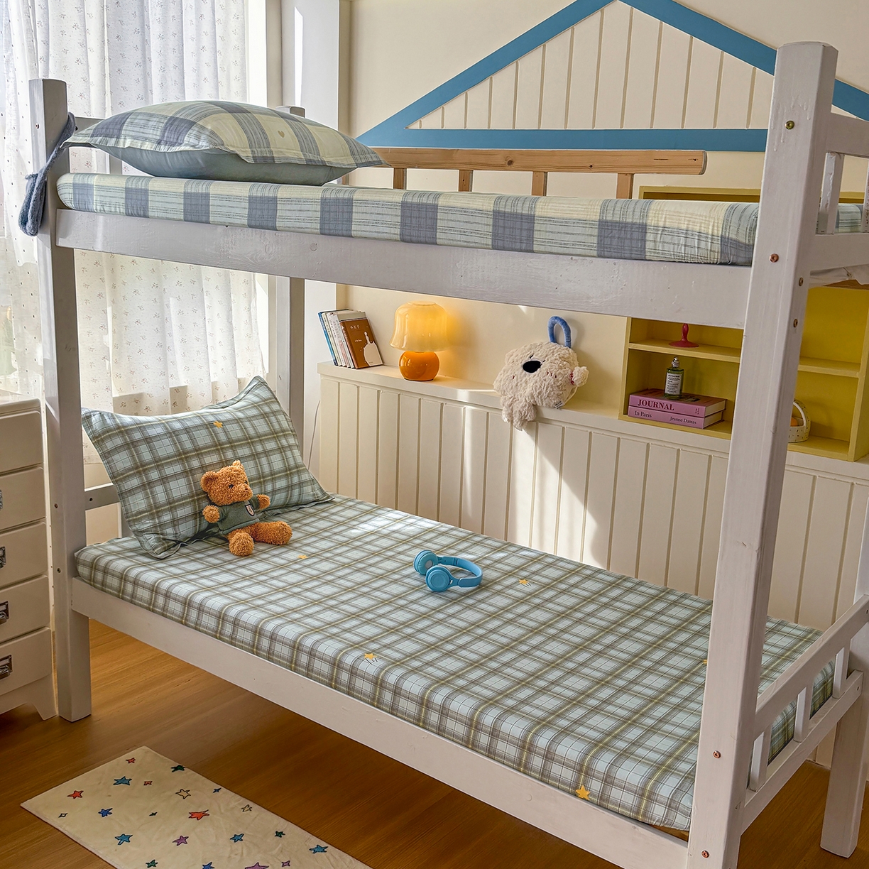 91家纺网 家纺一手货源 找家纺 尚帛 2026新款全棉品质喷气印花爆款四件套 多规格套件 单品系列-学生款单床笠 闪耀的星