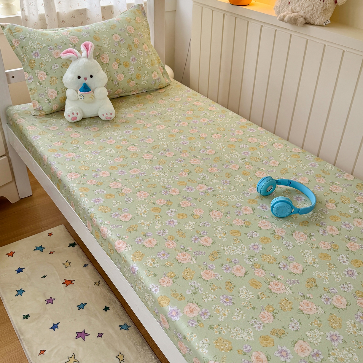 91家纺网 家纺一手货源 找家纺 （总）尚帛 2026新款全棉品质喷气印花爆款四件套 多规格套件 单品系列-学生款单床笠