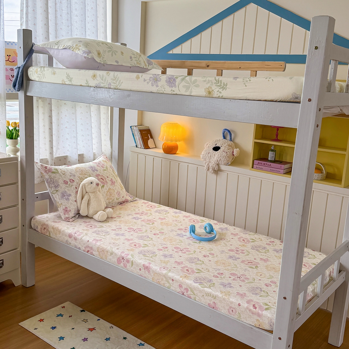 91家纺网 家纺一手货源 找家纺 尚帛 2026新款全棉品质喷气印花爆款四件套 多规格套件 单品系列-学生款单床笠 甜心花朵