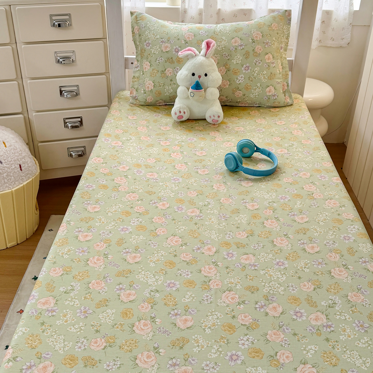 91家纺网 家纺一手货源 找家纺 （总）尚帛 2026新款全棉品质喷气印花爆款四件套 多规格套件 单品系列-学生款单床笠