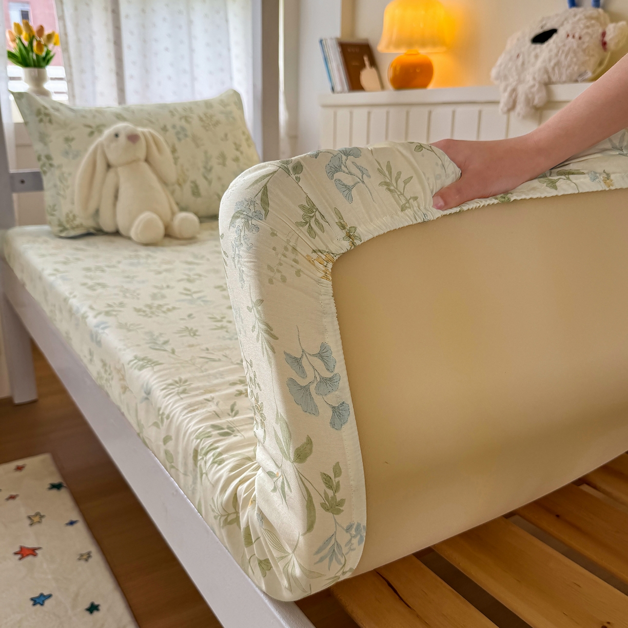 91家纺网 家纺一手货源 找家纺 尚帛 2026新款全棉品质喷气印花爆款四件套 多规格套件 单品系列-学生款单床笠 浅草繁花