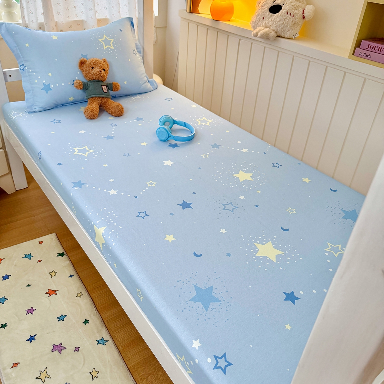 91家纺网 家纺一手货源 找家纺 尚帛 2026新款全棉品质喷气印花爆款四件套 多规格套件 单品系列-学生款单床笠 五星集