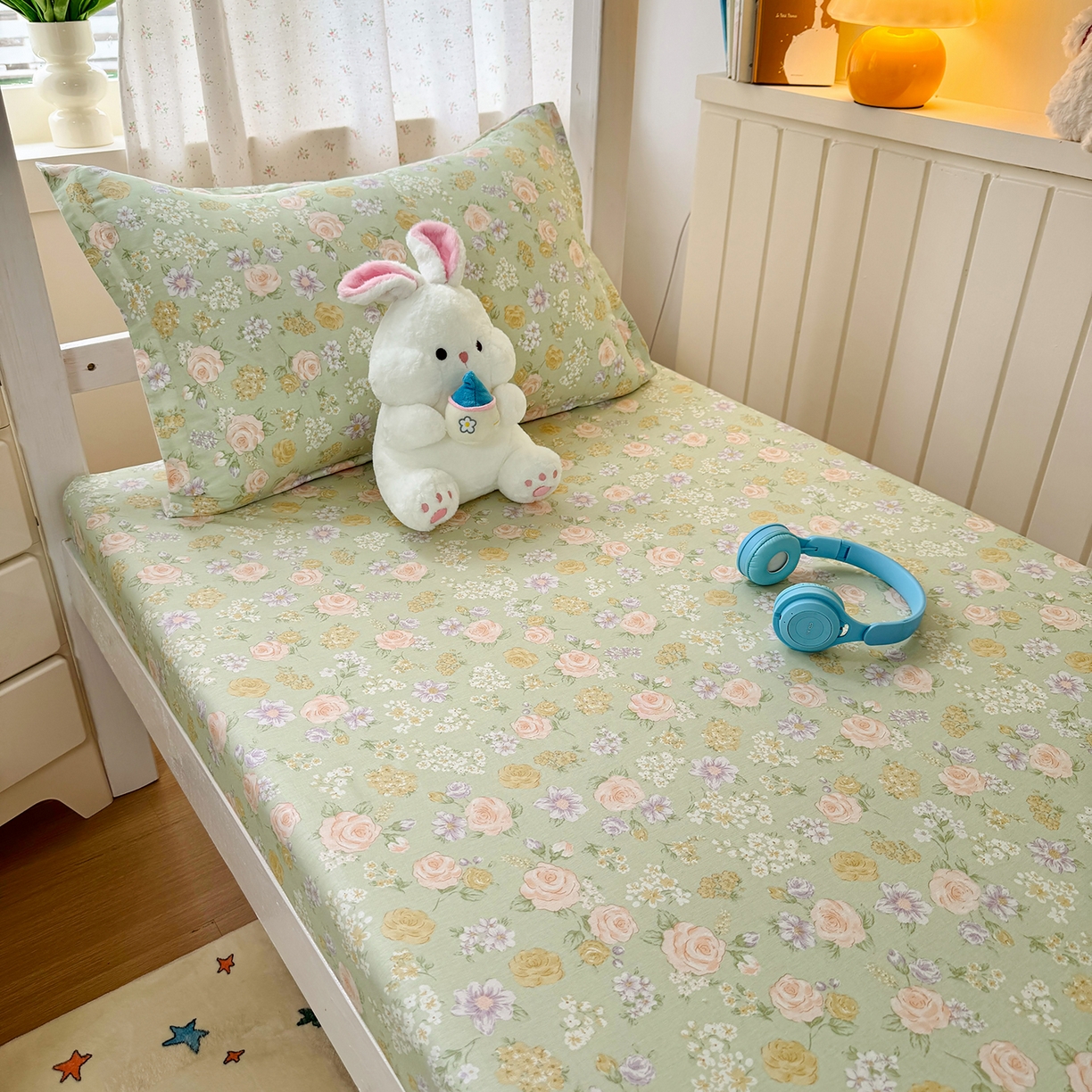 91家纺网 家纺一手货源 找家纺 （总）尚帛 2026新款全棉品质喷气印花爆款四件套 多规格套件 单品系列-学生款单床笠