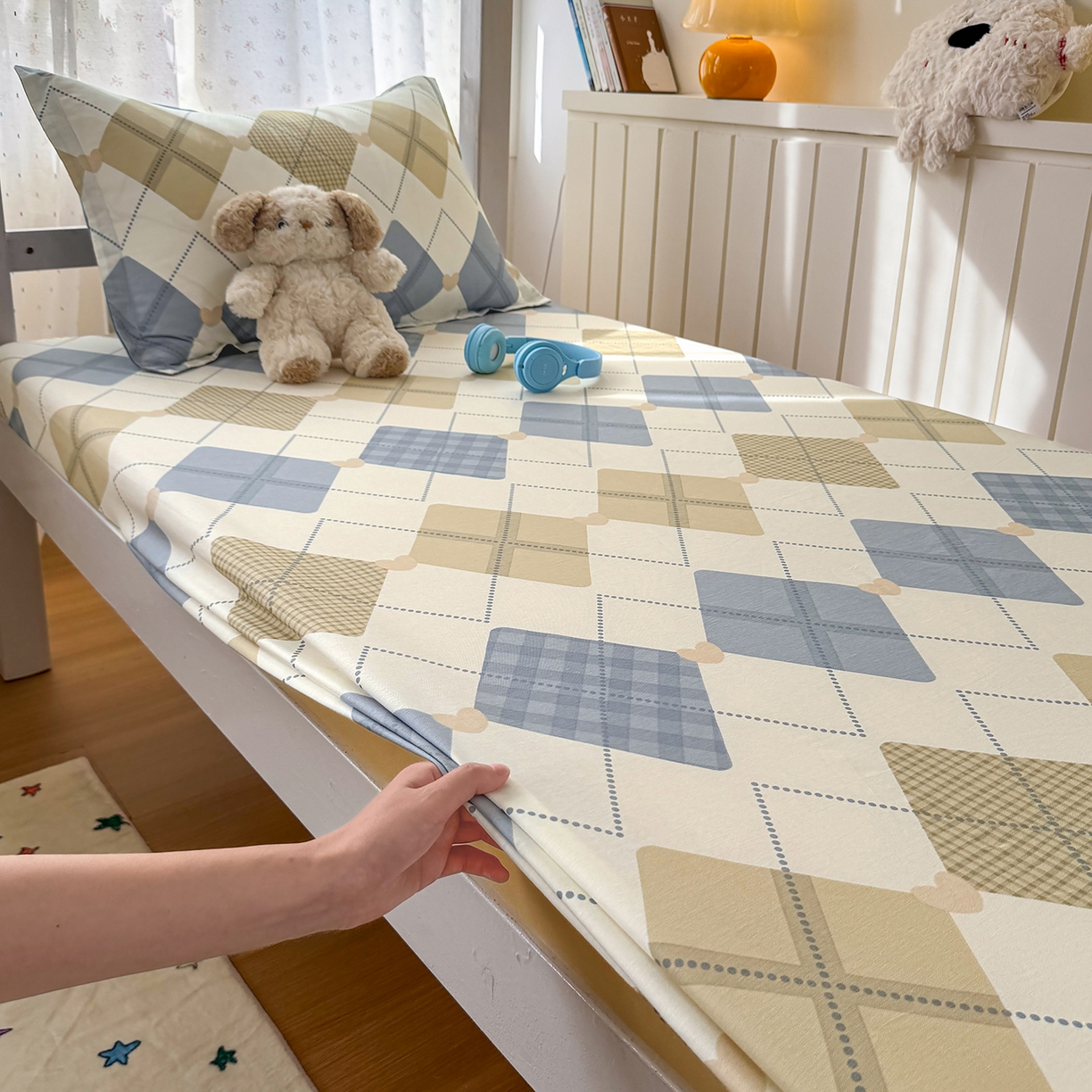 91家纺网 家纺一手货源 找家纺 尚帛 2026新款全棉品质喷气印花爆款四件套 多规格套件 单品系列-学生款单床笠 佳丽斯