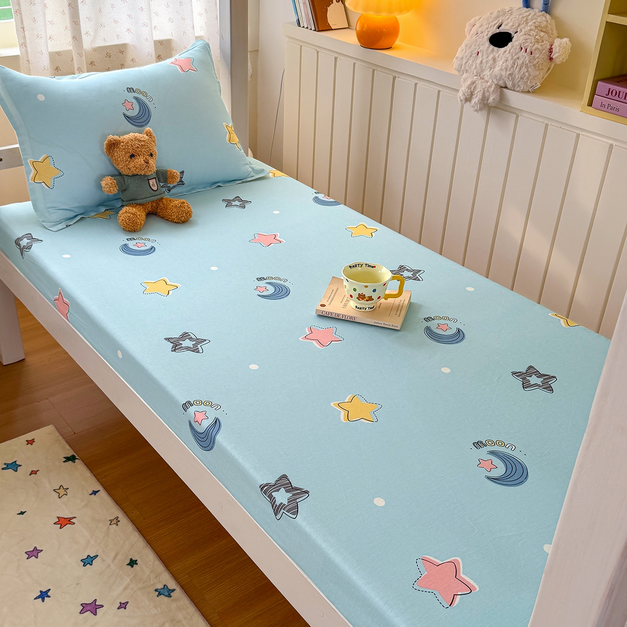 91家纺网 家纺一手货源 找家纺 尚帛 2026新款全棉品质喷气印花爆款四件套 多规格套件 单品系列-学生款单床笠 星梦想