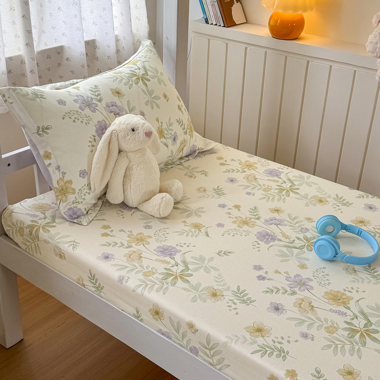 91家纺网 家纺一手货源 找家纺 尚帛 2026新款全棉品质喷气印花爆款四件套 多规格套件 单品系列-学生款单床笠 爱的花海