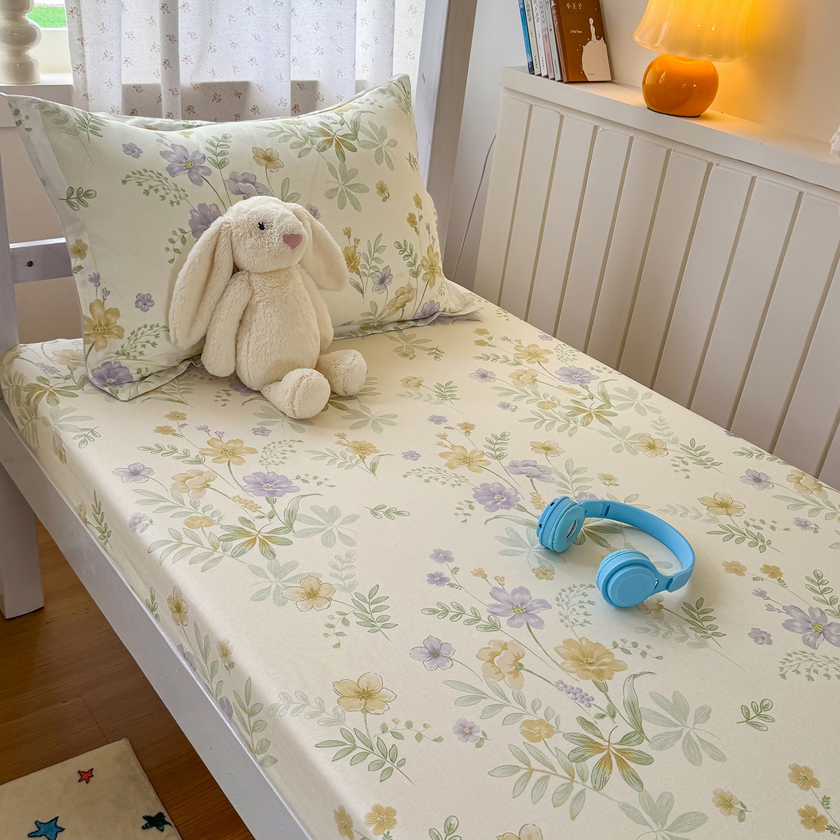 91家纺网 家纺一手货源 找家纺 尚帛 2026新款全棉品质喷气印花爆款四件套 多规格套件 单品系列-学生款单床笠 爱的花海