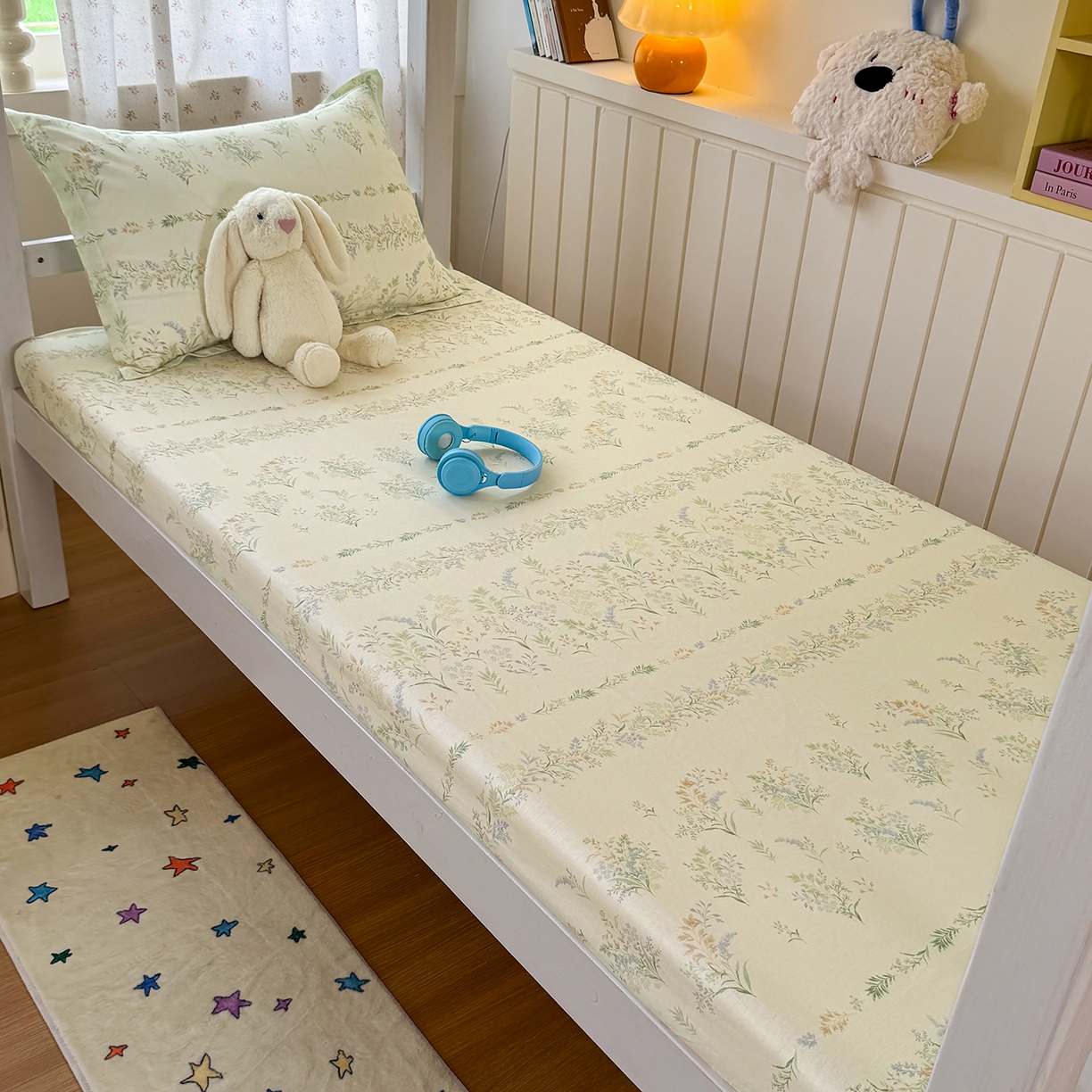 91家纺网 家纺一手货源 找家纺 尚帛 2026新款全棉品质喷气印花爆款四件套 多规格套件 单品系列-学生款单床笠 丛草集