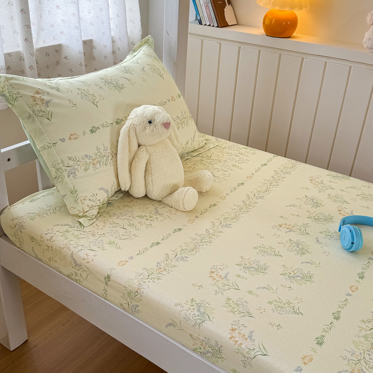 91家纺网 家纺一手货源 找家纺 尚帛 2026新款全棉品质喷气印花爆款四件套 多规格套件 单品系列-学生款单床笠 丛草集