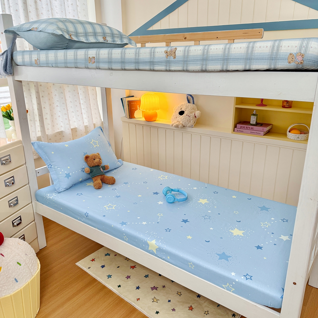 尚帛 2026新款全棉品质喷气印花爆款四件套 多规格套件 单品系列-学生款单床笠 五星集