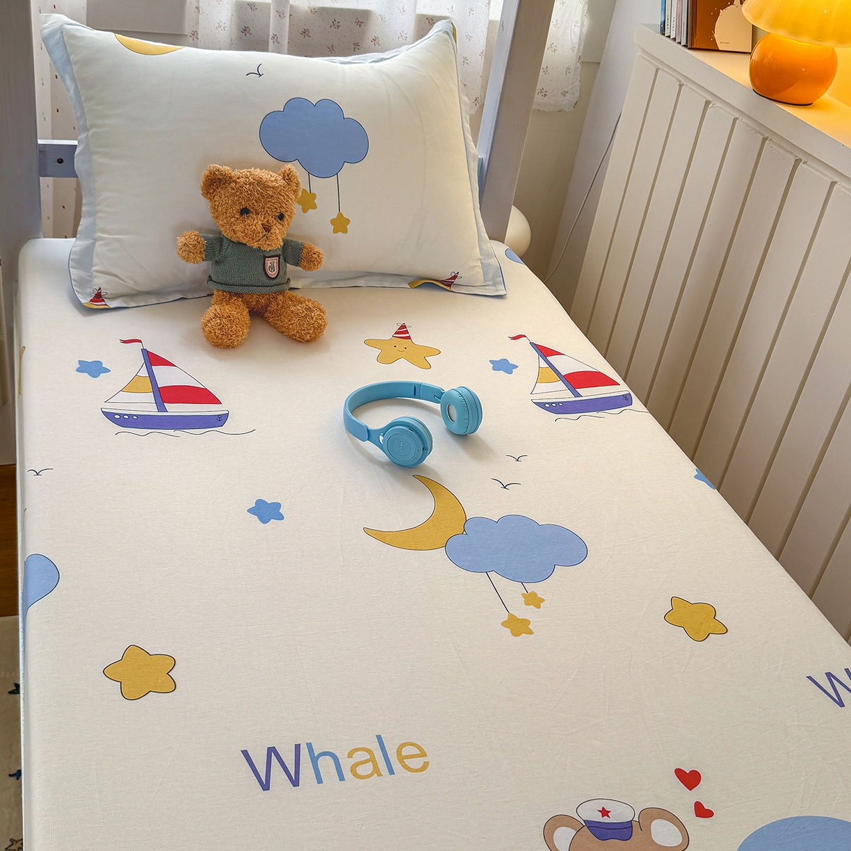 91家纺网 家纺一手货源 找家纺 尚帛 2026新款全棉品质喷气印花爆款四件套 多规格套件 单品系列-学生款单床笠 水上乐园