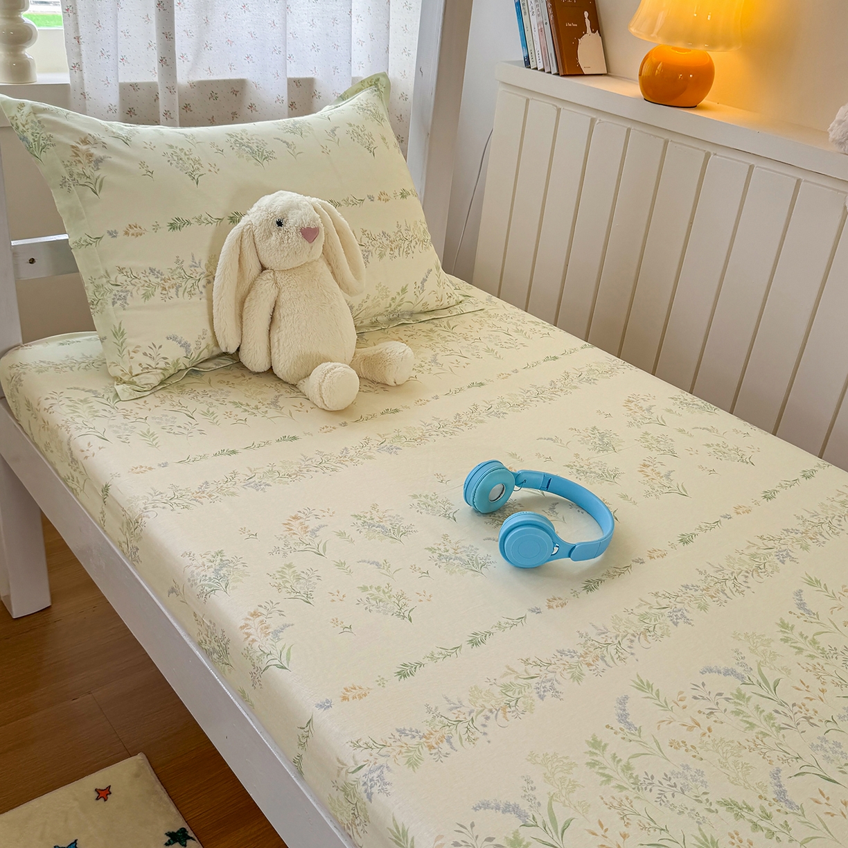 91家纺网 家纺一手货源 找家纺 尚帛 2026新款全棉品质喷气印花爆款四件套 多规格套件 单品系列-学生款单床笠 丛草集