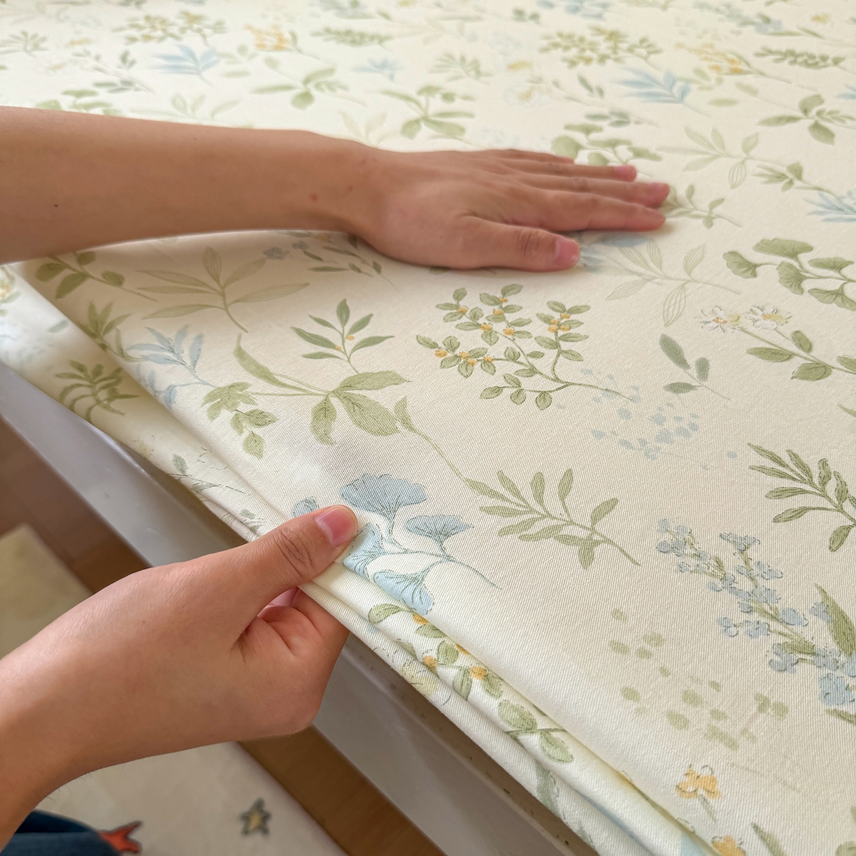 91家纺网 家纺一手货源 找家纺 尚帛 2026新款全棉品质喷气印花爆款四件套 多规格套件 单品系列-学生款单床笠 浅草繁花