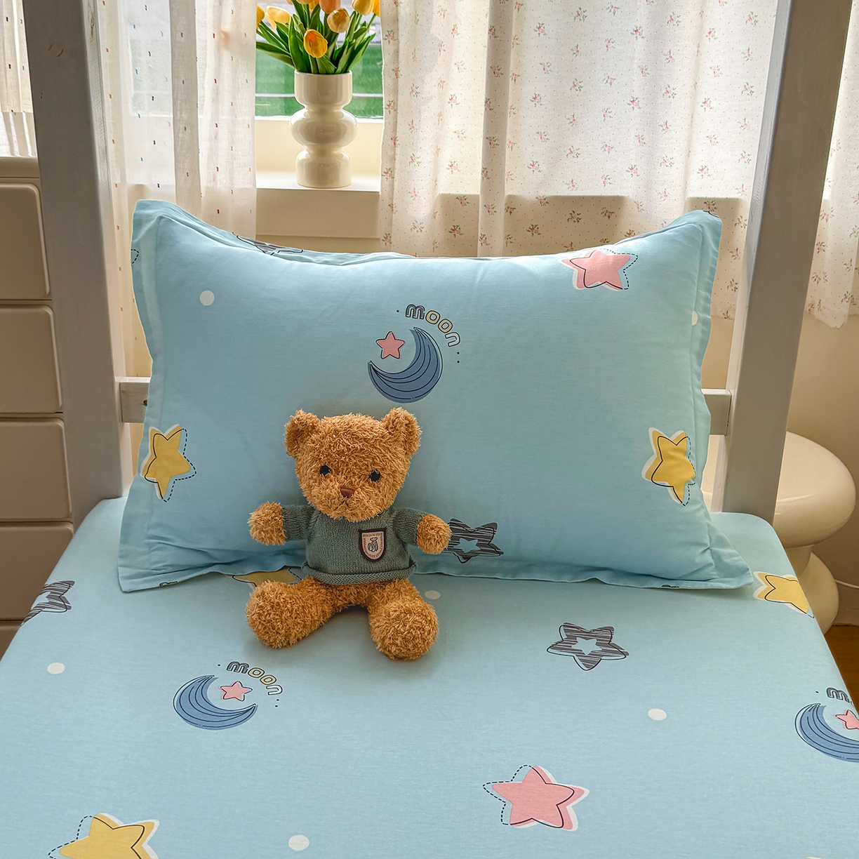 91家纺网 家纺一手货源 找家纺 尚帛 2026新款全棉品质喷气印花爆款四件套 多规格套件 单品系列-学生款单床笠 星梦想