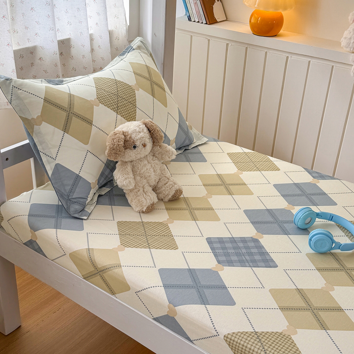 91家纺网 家纺一手货源 找家纺 尚帛 2026新款全棉品质喷气印花爆款四件套 多规格套件 单品系列-学生款单床笠 佳丽斯