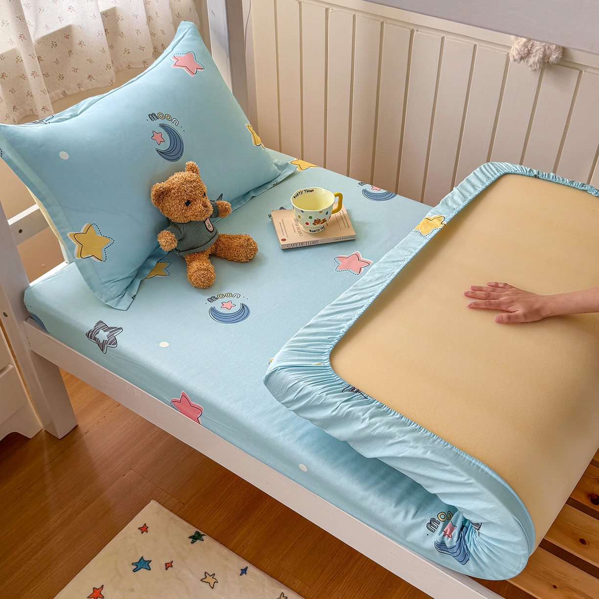 91家纺网 家纺一手货源 找家纺 尚帛 2026新款全棉品质喷气印花爆款四件套 多规格套件 单品系列-学生款单床笠 星梦想