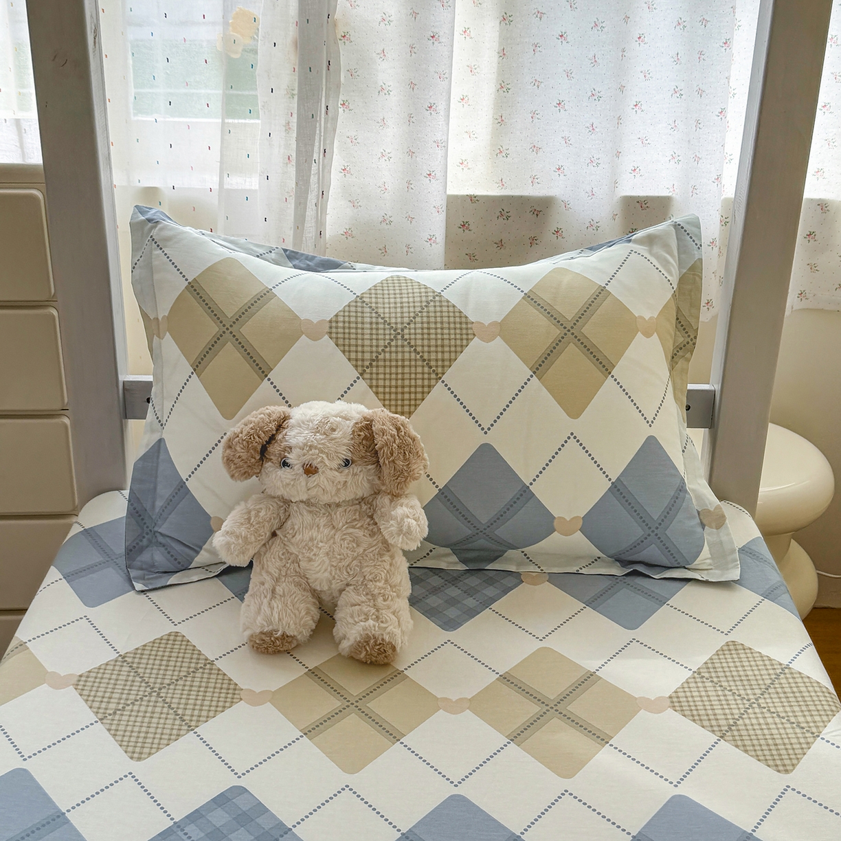 91家纺网 家纺一手货源 找家纺 尚帛 2026新款全棉品质喷气印花爆款四件套 多规格套件 单品系列-学生款单床笠 佳丽斯