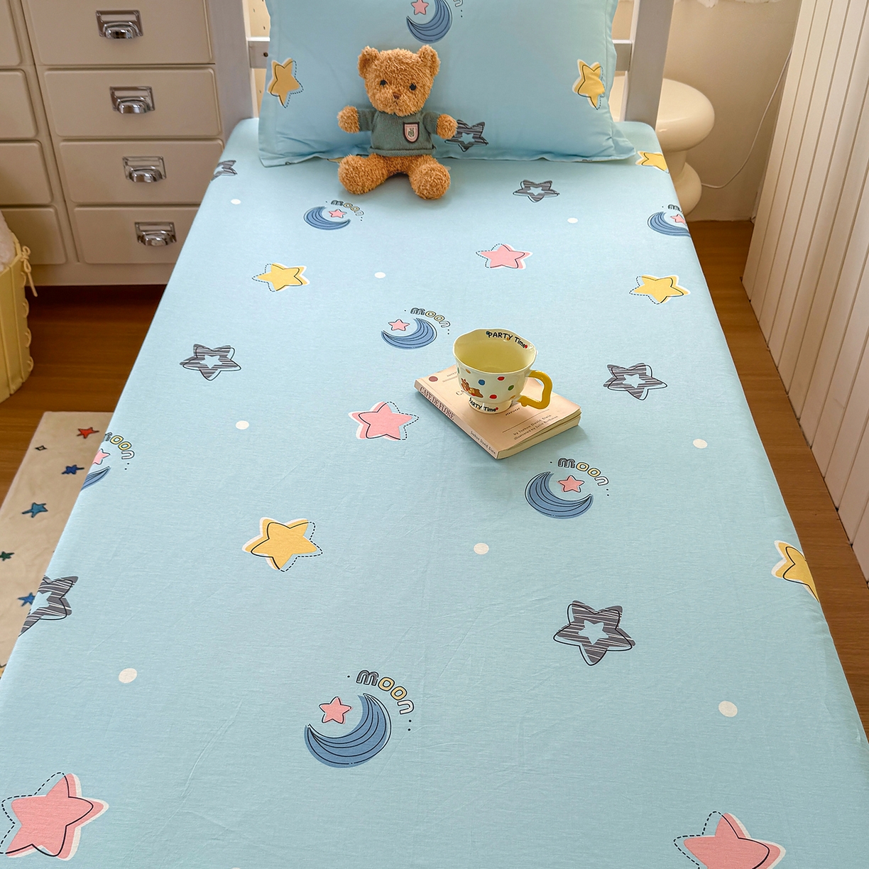 91家纺网 家纺一手货源 找家纺 尚帛 2026新款全棉品质喷气印花爆款四件套 多规格套件 单品系列-学生款单床笠 星梦想