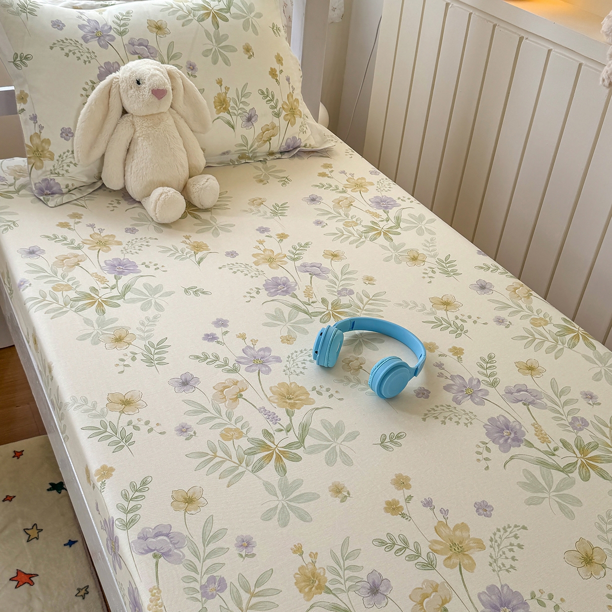 91家纺网 家纺一手货源 找家纺 尚帛 2026新款全棉品质喷气印花爆款四件套 多规格套件 单品系列-学生款单床笠 爱的花海