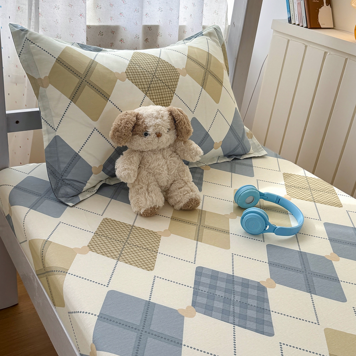 91家纺网 家纺一手货源 找家纺 尚帛 2026新款全棉品质喷气印花爆款四件套 多规格套件 单品系列-学生款单床笠 佳丽斯