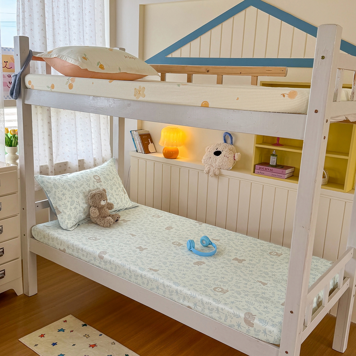 尚帛 2026新款全棉品质喷气印花爆款四件套 多规格套件 单品系列-学生款单床笠 森林小镇-兰