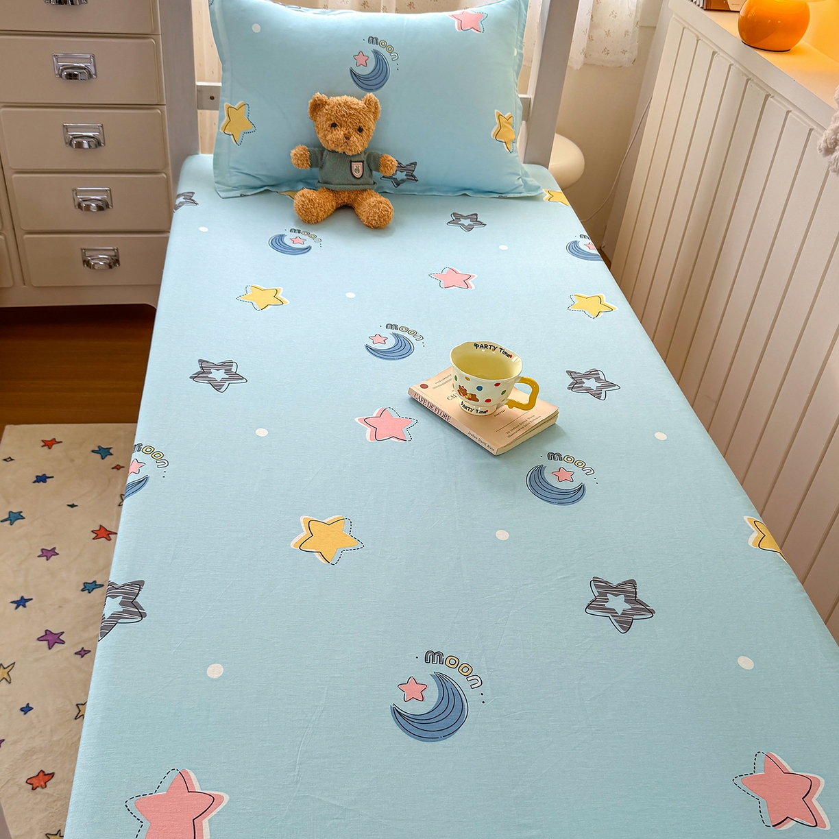 91家纺网 家纺一手货源 找家纺 尚帛 2026新款全棉品质喷气印花爆款四件套 多规格套件 单品系列-学生款单床笠 星梦想