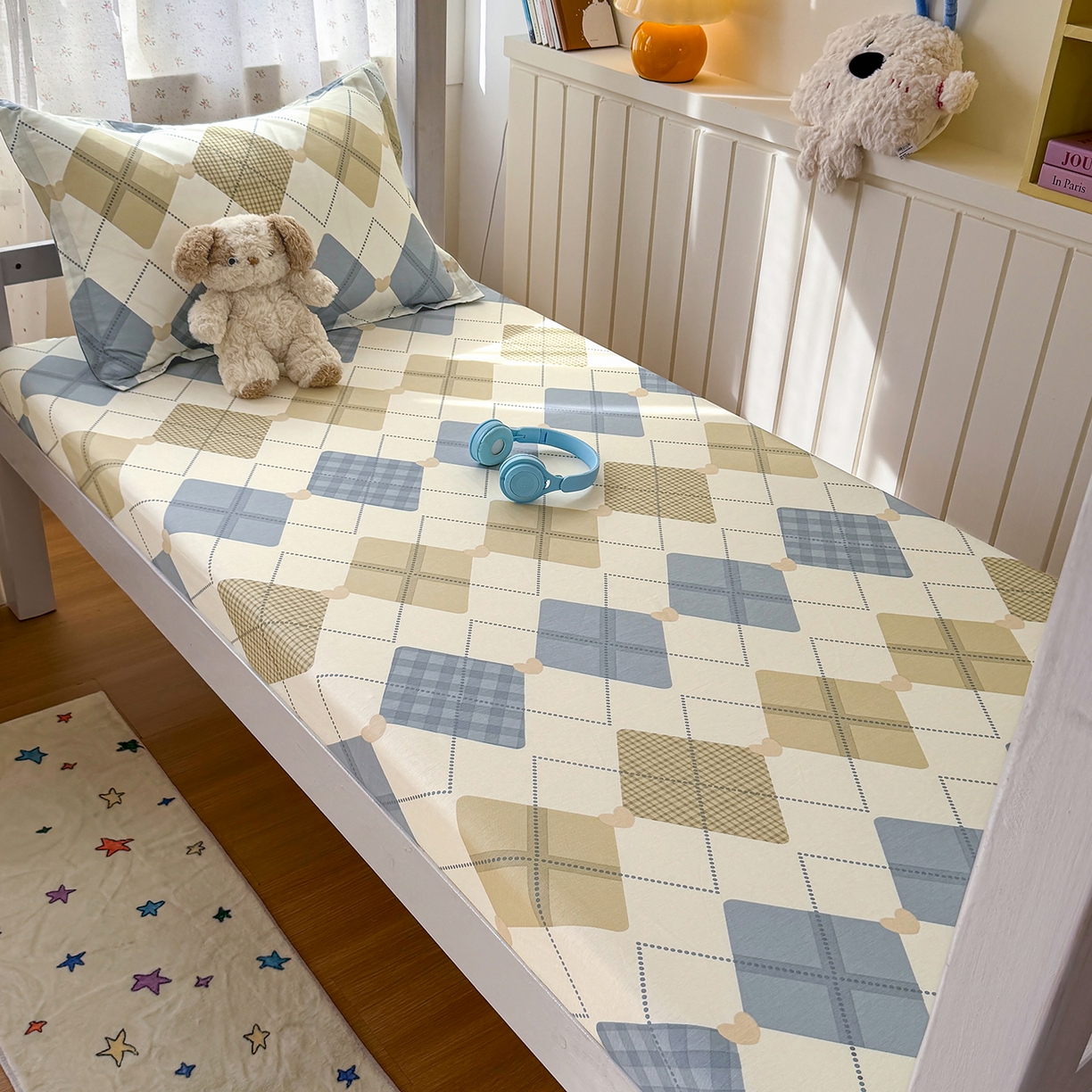 91家纺网 家纺一手货源 找家纺 尚帛 2026新款全棉品质喷气印花爆款四件套 多规格套件 单品系列-学生款单床笠 佳丽斯