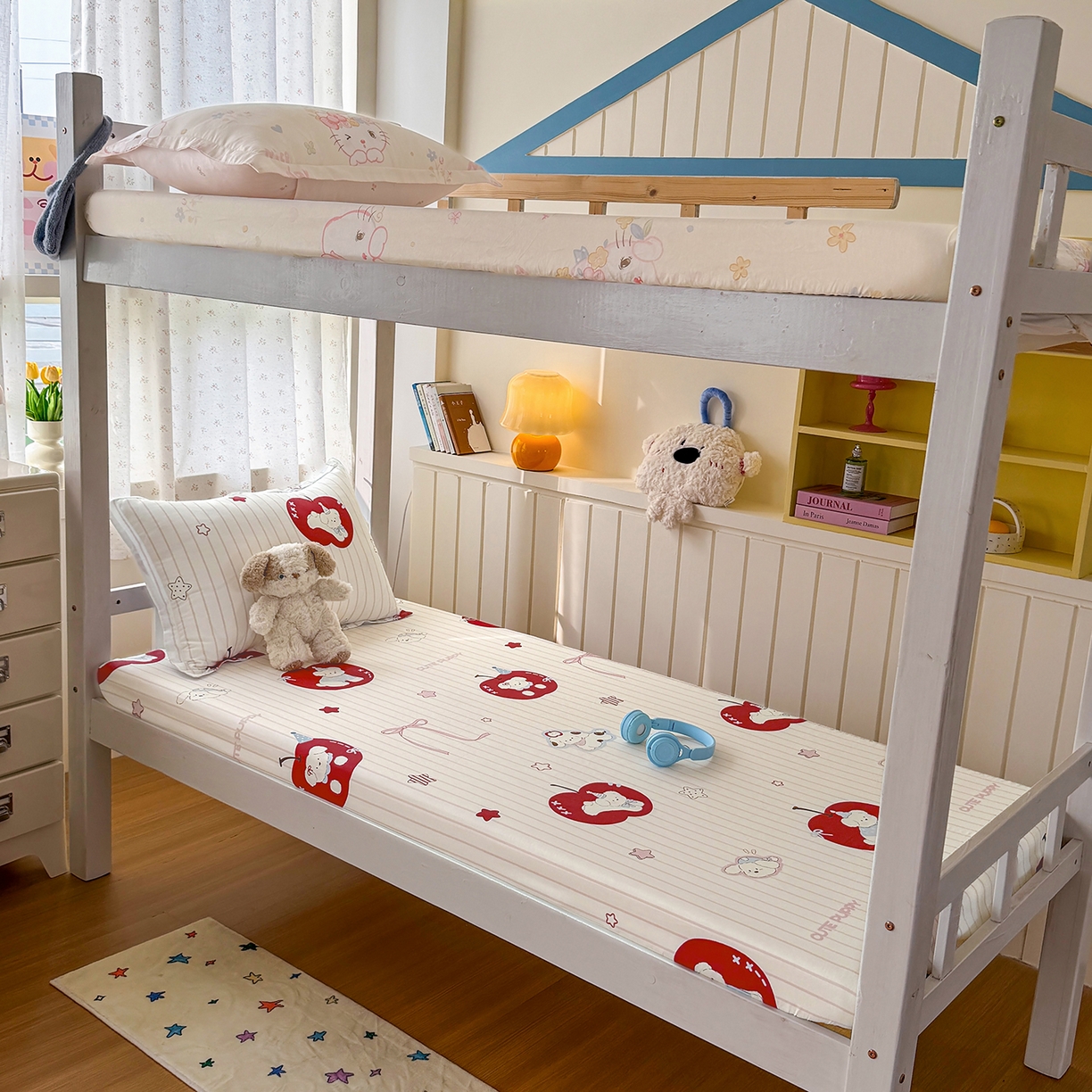 尚帛 2026新款全棉品质喷气印花爆款四件套 多规格套件 单品系列-学生款单床笠 派对柯基