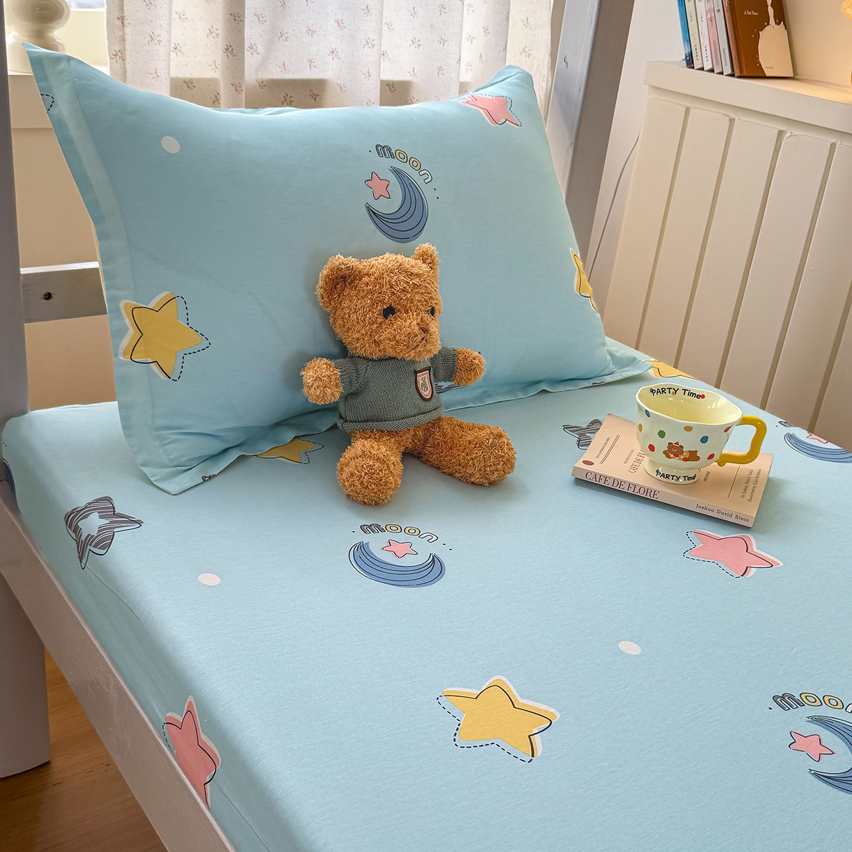 91家纺网 家纺一手货源 找家纺 尚帛 2026新款全棉品质喷气印花爆款四件套 多规格套件 单品系列-学生款单床笠 星梦想