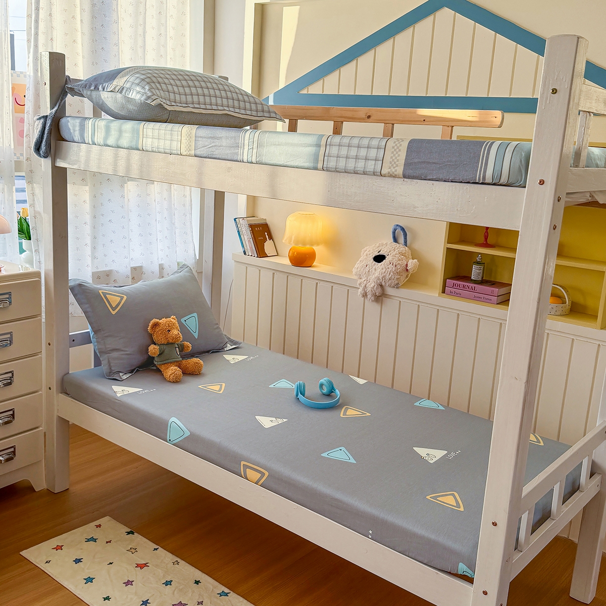 尚帛 2026新款全棉品质喷气印花爆款四件套 多规格套件 单品系列-学生款单床笠 吉米