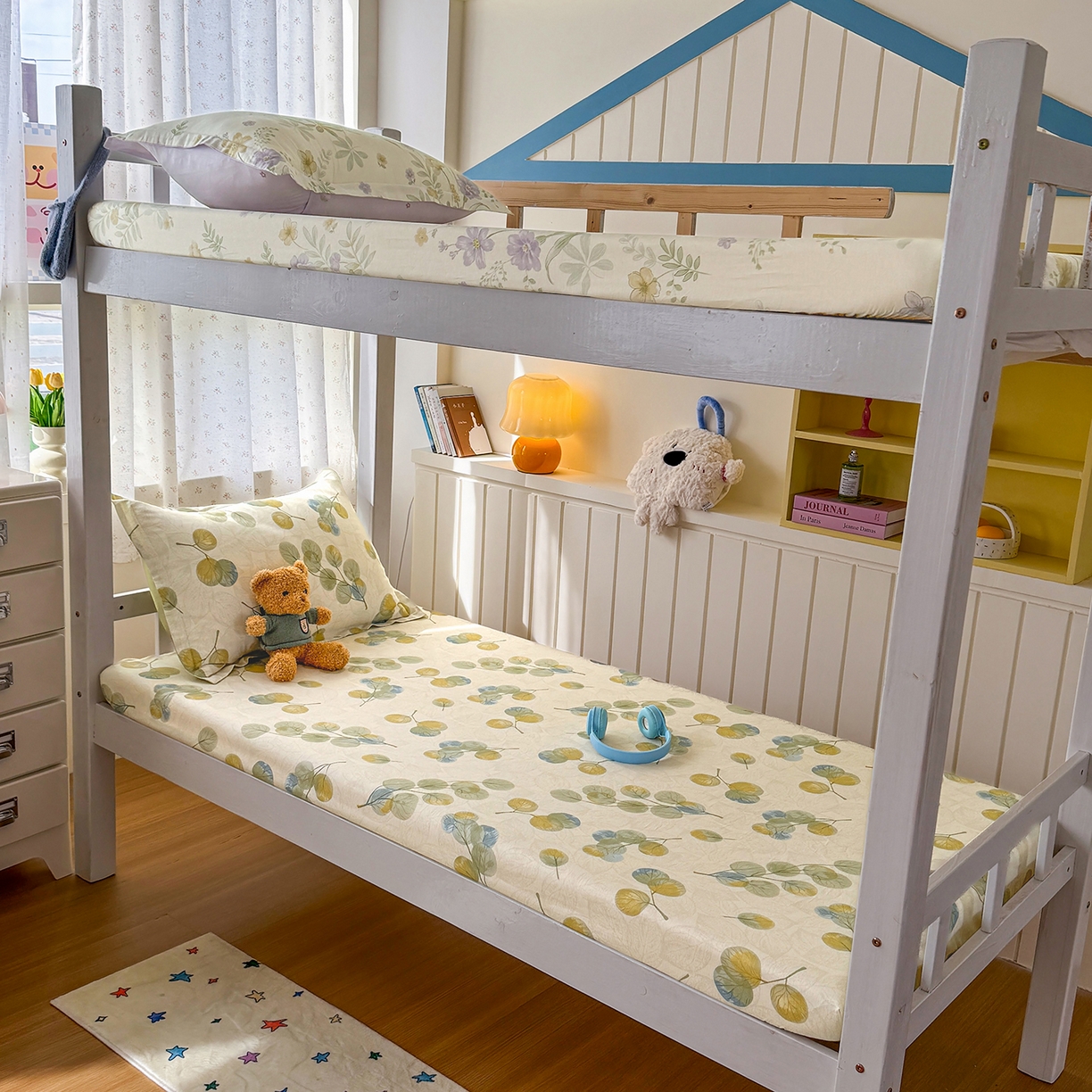 尚帛 2026新款全棉品质喷气印花爆款四件套 多规格套件 单品系列-学生款单床笠 秋飘铃