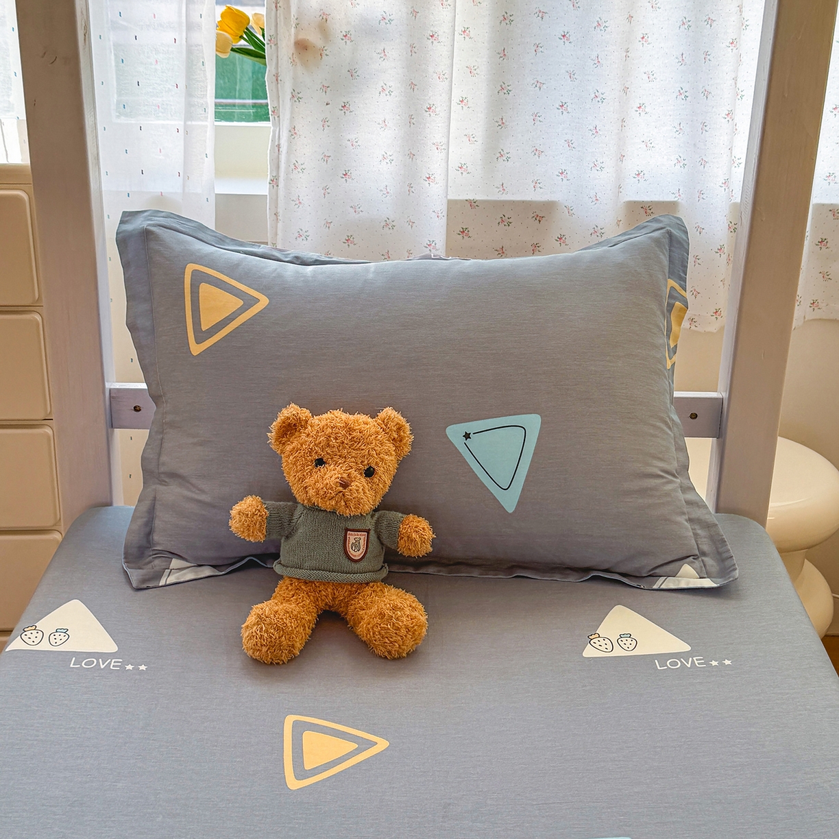 91家纺网 家纺一手货源 找家纺 尚帛 2026新款全棉品质喷气印花爆款四件套 多规格套件 单品系列-学生款单床笠 吉米