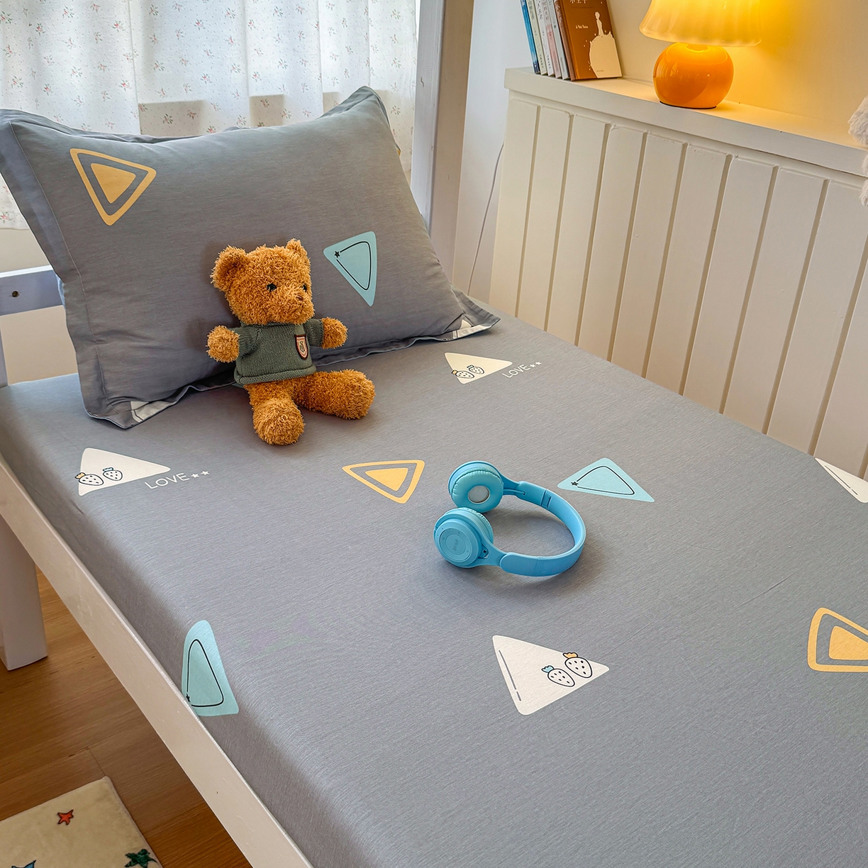 91家纺网 家纺一手货源 找家纺 尚帛 2026新款全棉品质喷气印花爆款四件套 多规格套件 单品系列-学生款单床笠 吉米