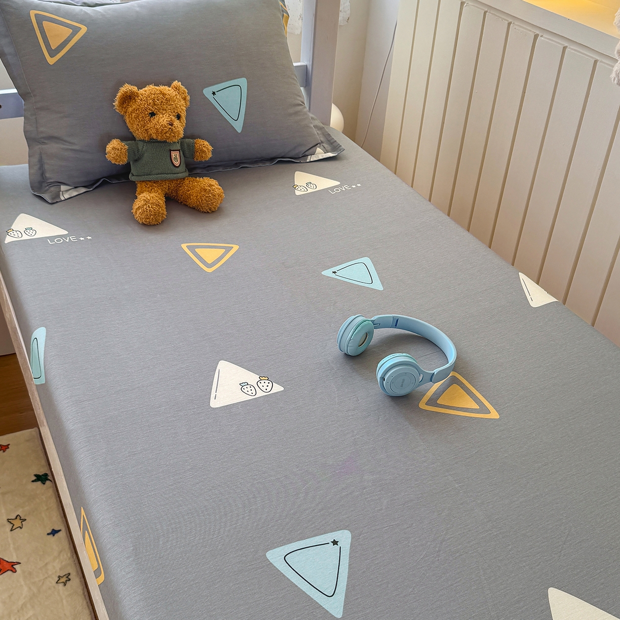 91家纺网 家纺一手货源 找家纺 尚帛 2026新款全棉品质喷气印花爆款四件套 多规格套件 单品系列-学生款单床笠 吉米