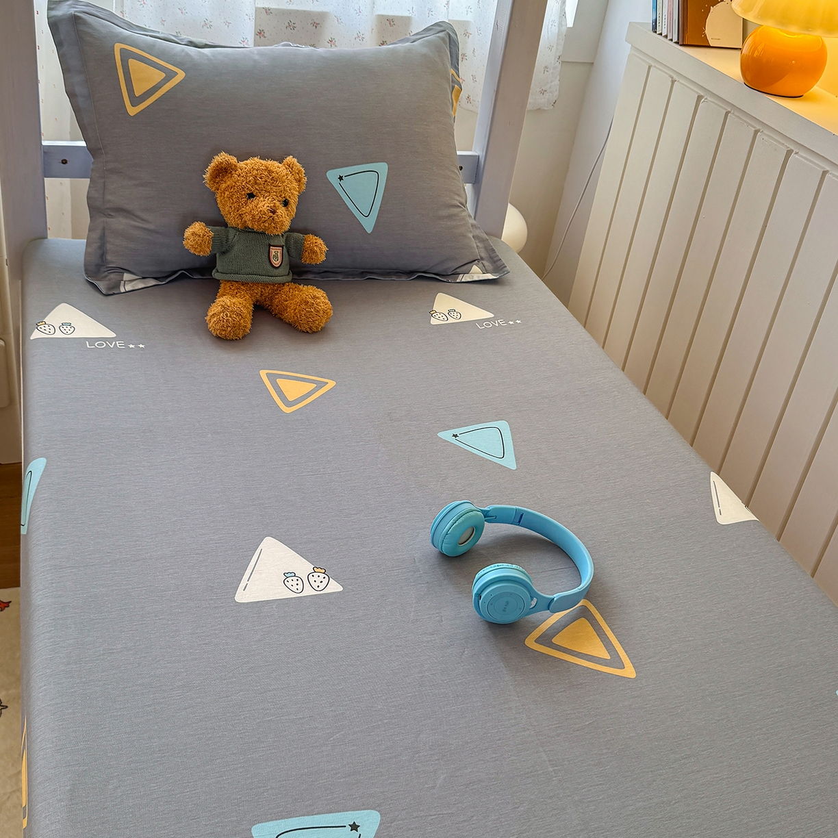 91家纺网 家纺一手货源 找家纺 尚帛 2026新款全棉品质喷气印花爆款四件套 多规格套件 单品系列-学生款单床笠 吉米